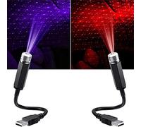 2Pcs USB Durable Mini Star Projection Light,LED Car Roof Star Night Light Projector,Portable Atmosphere Decorations Lamp,Plug and Play,Can Adjust The Light Effect,for Bedroom,Car,Party,Ceiling.