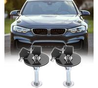 2Pcs V2pcs Alliage d'aluminium Verrou capot moteur voiture universel Kit goupille clé verrouillage dégagement rapide Motif en fibre de carbone
