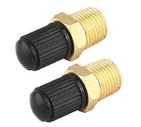 2PCS Valve de Remplissage de Réservoir de Compresseur d'Air, 1/8" Valve de Réservoir NPT MPT Valve Schrader en Laiton La Valve de Réservoir en Laiton Comprend des Capuchons de Protection