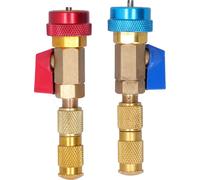2PCS Vanne A/C -Enlève-noyau -Installateur un Outil d'Enlèvement Ajustable Coupleur haut bas pour R134/R12