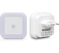 2pcs Veilleuse Lampe Led De 1w Automatique Avec Capteur De Mouvement Physique Pir Pour Chambre D`Enfant/Toilette/Entrée/Escalier/Couloir/Passage - Lumière Chaude