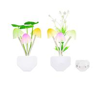 2Pcs Veilleuse LED Chambre, Veilleuse Enfant Prise Forme Champignon, Lampe de Nuit Mural Automatique Brancher et Utiliser, 7 Couleurs Changement LED Champignon Lampe Silicone pour Maison (2Pcs)