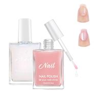 2PCS Vernis Durcisseur Ongle, 8 in1Vernis Soin Fortifiant Ongles Abimes Kit Soins Ongles Base et Finition pour Ongles, 15ml Empêche le Dédoublement de Ongle, Durcisseur, Protège & Sublime