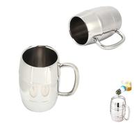 2pcs verre à bière en acier inoxydable, verre à bière verre à bière isolé verre à bière en métal à double paroi seau verre à bière tasse de voyage home with Handle