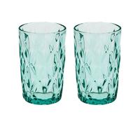 2pcs verre à long drink MARE aqua turquoise verre à boire 300ml avec motif en losange Beach House