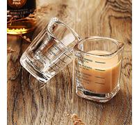 2pcs Verres à Mesurer 60 ml Tasse à Mesurer Résistant à la Chaleur Cuisine Verres à Liqueur Tasse de Café Transparente Verres à Expresso Tasse à Expresso 60ml Verre à Shot Tasses Graduées