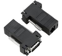 2pcs VGA Male to Ethernet LAN Cat5 Cat5e RJ45 Female Connector