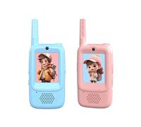 2Pcs Video Walkie Talkies for Kids Handheld Intercom WiFi Walkies Talkies Voice Changing for Camping Travel