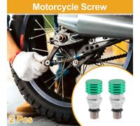 2Pcs Vis Universelle Pour Moto M5X0.8 - Valve De Purge D'Air De Fourche De Moto Tout-Terrain Motocross - Métal Vert