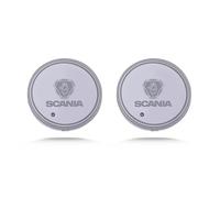 2PCS Voiture Acrylique Sept Couleur LED Coaster, pour Scania Porte-gobelets Anti-dérapant étanche Anti-saleté Accessoires
