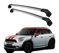 2PCS Voiture Aluminium Porte-Bagages, pour Cooper Countryman R60 4 2011-2016, Aluminium Rails Voyage Toit Porte Bagages Transport Accessoires,B-Silver Black