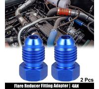 2pcs Voiture AN4 Mâle Flare Boulon Obturation Bouchon Capuchon Contre-écrou Raccord Bleu