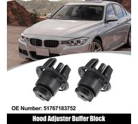2pcs Voiture Capot Capot Ajusteur Tampon Bloc Réparation 51767183752 Noir
