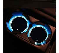 2PCS Voiture LED Porte-gobelets Insert sous-Verres, Pour Nis-san X-Trail Qashqai 350Z 370Z Tiida Murano Pathfinder Micra Juke Kicks Porte-Gobelet Anti-Bruit Anti-saleté Anti-Dérapant Car Accessoire
