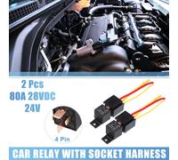 2pcs - Voiture Relais avec Prise Harnais 4 Broche 24V 80Amp Modèle JD2912