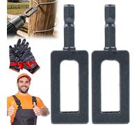 2Pcs Wire Twister Tool for Drill, Steel Wire Twisting Tool for Drill with 6mm Hex Shank, Winding Tools & Twisting Sleeve, for Construction and Fence (11# + 11#)