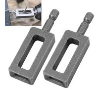 2PCS Wire Twister Tool Set for Drill, 1/4" Hex Shank High Carbon Steel Socket, 9-11 Gauge Fast Knotting Tool for Rebar Tying, Fence Binding & Construction (11#)