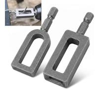 2PCS Wire Twister Tool Set for Drill, 1/4" Hex Shank High Carbon Steel Socket, 9-11 Gauge Fast Knotting Tool for Rebar Tying, Fence Binding & Construction (9#+11#)
