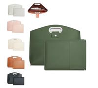 2PCS Women's Laptop Tote Bag Set,Waterproof Leather 14-16in Handbag,Large Work Tote Bag Briefcase for Laptops and iPad Cases (Green)