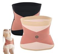 2Pcs Womens Seamless Tummy Control Belt,Tummy Control High Waist Trainer Body Shaper for Tightening Loose Skin,Postpartum Belly Band Wrap for Everyday Wear (Black+Nude, XXL(67.5kg-77.5kg))