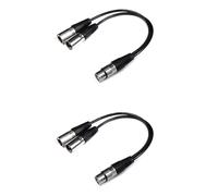 2Pcs Xlr Y Cable, Microphone Splitter Cable Xlr Femelle À Dual Xlr Mâle 3 Pin Jack Splitter Cord Audio Adapter, Zinc Alloy Jack Ofc Copper Cable (1 Femelle À 2 Mâles, 30Cm, Argent)