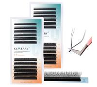2PCS YY Cils, Cils Volume Russe Bouquet Prefait 2D 4D Extension de Cils 0.07 D curl 8-14mm Mix YY Lashes Extension Cils Bouquet Soie de GEMERRY (YY-0.07D-mix 8-14mm-2PCS)