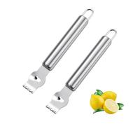 2pcs Zesteur en Acier Inoxydable, Éplucheur d'Oranges et Citrons avec Crochet, Ustensile de Citron Zestes pour Agrumes, Fromage, Cocktails, Cuisine et Pâtisserie