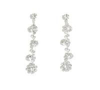 2pcs Zircon cristal fleur boucles d'oreilles, boucles d'oreilles longues strass, boucles d'oreilles hypoallergéniques, bijoux haut de gamme pour femmes, oreille accessoires cadeaux