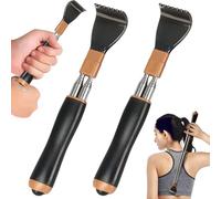 2Pièce Main Gratte Dos Télescopique Grattoir Dos Telescopique Back Scratcher Design À Griffes Larges Avec Billes De Massage Soulage Rapidement Les Démangeaisons Résistant Convient Aux Personnes Âgées