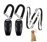 2pièce Sifflet pour Chien - Sifflet Chien Dressage - Sifflet pour Chienm - Ultrasons Haute Fréquence Sifflet pour Chiens - Clicker et sifflet Chien,pour l'entraînement des Chiens