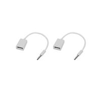 2pièces 3.5mm Male AUX Audio Prise de Courant Jack Vers USB 2.0 Femelle Convertisseur Cable Cordon de Voiture MP3 POUR Smartphone Telephones