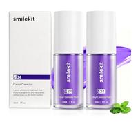 2Pièces 30ml Sérum Blanchissant Dentaire Purple, V34 Dentifrice Violet Correcteur Dentifrices White Dentifrice, Amélioration de l'Apparence des Taches de Café, de la Fumée et des Dents Jaunes