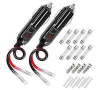 2Pièces Adaptateur Mâle pour Allume-Cigare avec Câble d'alimentation 16 AWG 12V/24V Universel, Prise mâle de l'allumeur de Cigarette Voiture pour onduleur de Voiture Pompe à air Tasse électriqu