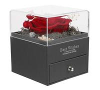 2Pièces Boîtes Cadeaux Fleurs Rouges En Papier Pour Bijoux