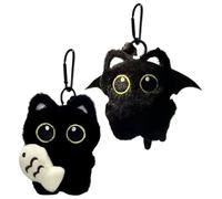 2pieces Cat En Peluche | Clés En Peluche De Chat Noir | Accessoires De Porte-clés De Charme De Sac | Sac Pendentif Pour Garçons Filles À Main Clés De Voiture De Voyage | 8 Cm