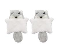 2pieces Interaction Cats Squirrels en Peluche Jouet Teaser pour Engager Une Chasse De Dentition Active avec du Sons Papier Crèche Jouet Souris en Peluche