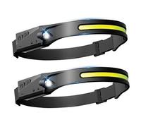 2pièces Lampe Frontale Lumix 230 Puissante Rechargeable LED USB COB XPE Induction Torche Frontale 5 Modèles d'Eclairage pour Pêche Camping Randonnée