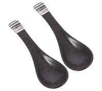 2pièces Lot De Cuillères À Soupe Céramique Rétro Asiatiques Pour Ramen Et Soupes Design Unique Et Élégant Pour Embellir Votre Table