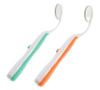 HEALIFTY Lot de 2 miroirs pour la bouche et les dents avec lumière LED claire pour les soins dentaires (vert et orange)