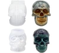 2pièces Moules En Silicone Résine Époxy Halloween Fabrication De Bougies Moules À Bougies Moulage Pour Sculpture Forme De Crâne