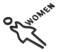 2Pièces Plaques Identification Toilettes Acryliques Noires