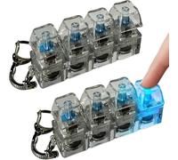 2Pièces Porte Cle Clavier Anti Stress Lumineux - 4 Boutons Claviers Clics Fidgets Toy Avec Lumières, ClavierAnti-Stress Clicky, Fidget Porte Clés ClavierFidget Anti Stress Jouet Pour Adultes Et Enfant