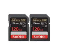 2pièces Sandisk sd card Carte Mémoire SD SanDisk 128Go Extreme Pro SDHC SDXC UHS-I Classe 10 200M-S U3 V30 4K Carte Vidéo