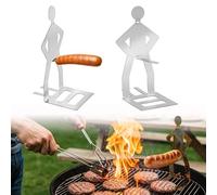 2Pièces Support à Saucisses pour Barbecue Support Saucisse Barbecue Grille en Acier Inoxydable Grille à Hot Dog Verticale Funny Hot Dog Holders for Grill Les Pique Nique et Les Cuisines(20,5 * 7,5 CM）