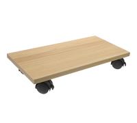 2Pièces Support Boîtier Ordinateur Bois Mobile Avec Roues Solide Khaki