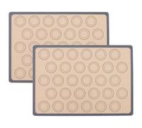 2Pièces Tapis de Cuisson pour Macaron,Rectangulaire Silicone Tapi de Cuisson,Tapis de Cuissons en Silicone,Tapi de Cuissons en Silicon Macarons en Gris,pour les Macarons,les Biscuits et les Pizzas
