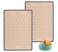 2Pièces Tapis de Cuisson pour Macarons,Tapis de Cuisson en Silicone Réutilisable pour Macarons,Rectangulaire Silicone Tapis de cuisson,pour les Pizzas, les Macarons et la Pâte à pain