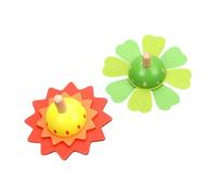 2Pièces Toupies Bois Éducatives pour Garçon Fille Lot de Colorés Lumineux pour Développer Coordination Main Oeil Moments Famille