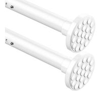 2Pièces Tringle à rideau sans percer Télescopique Tringle à rideau de douche Extra long Tringle télescopique Rideau pour salle de bain,chambre Blanc(95-140CM Φ32mm)