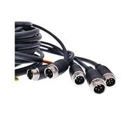 2pin 3pin 4pin 2m GX12 cable connectors waterproof joint extension cable plug male and female M12 5pin 6pin black NWPNLXEA(4Pin male)